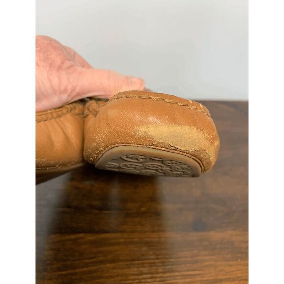 Michael Kors Womens Slip On Leather Flat Shoe Tan Size 10 - Picture 12 of 14